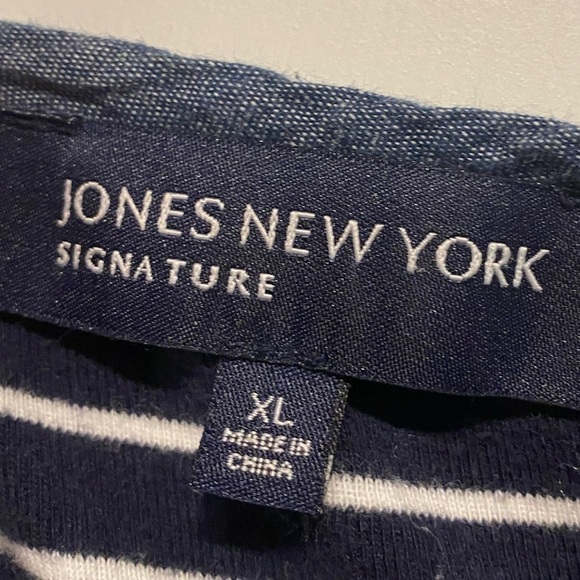 {Jones New York} Striped Lace Up Blouse - Picture 3 of 3